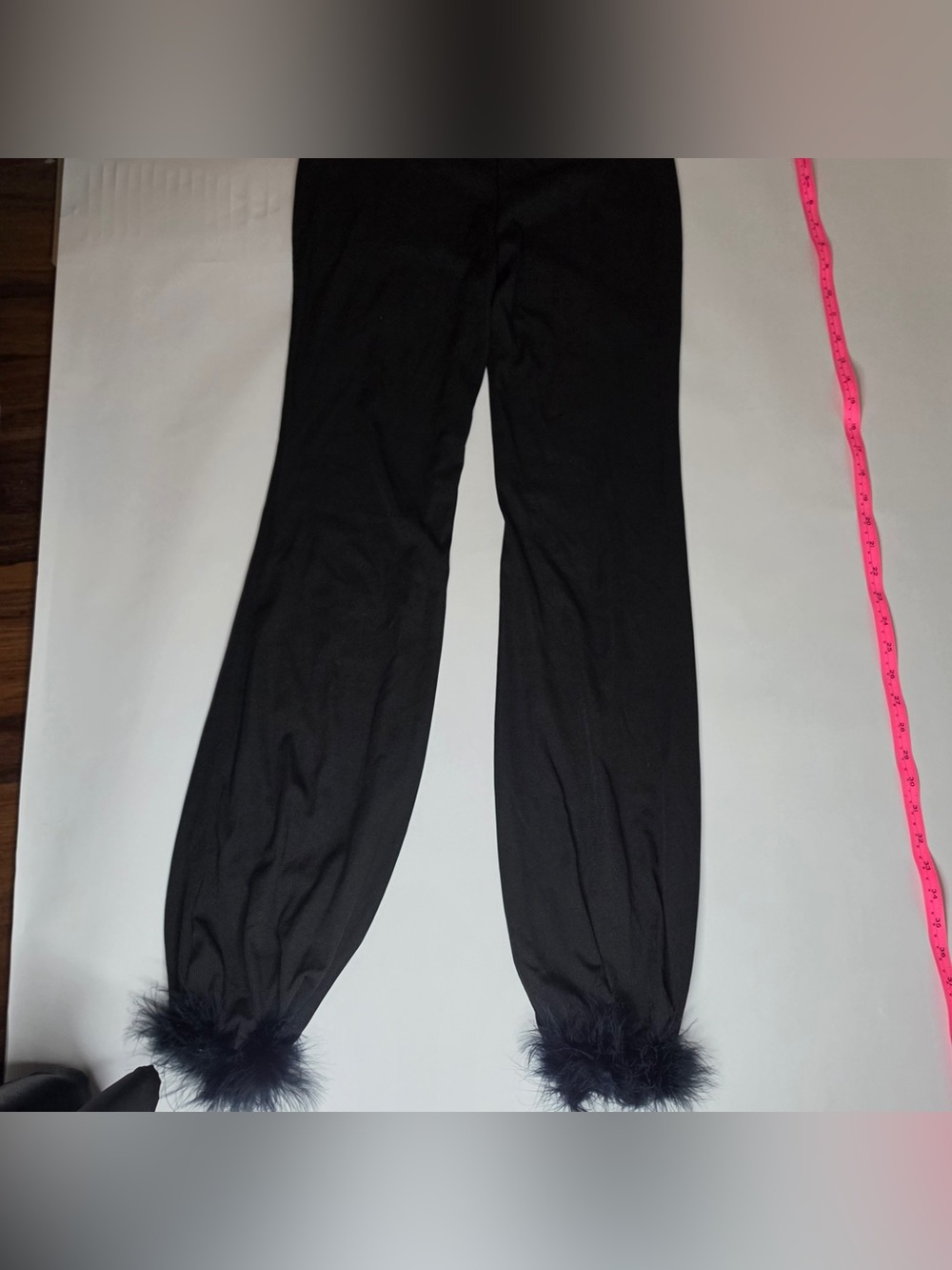 SHEIN Black Feather Trim Jogger Pants